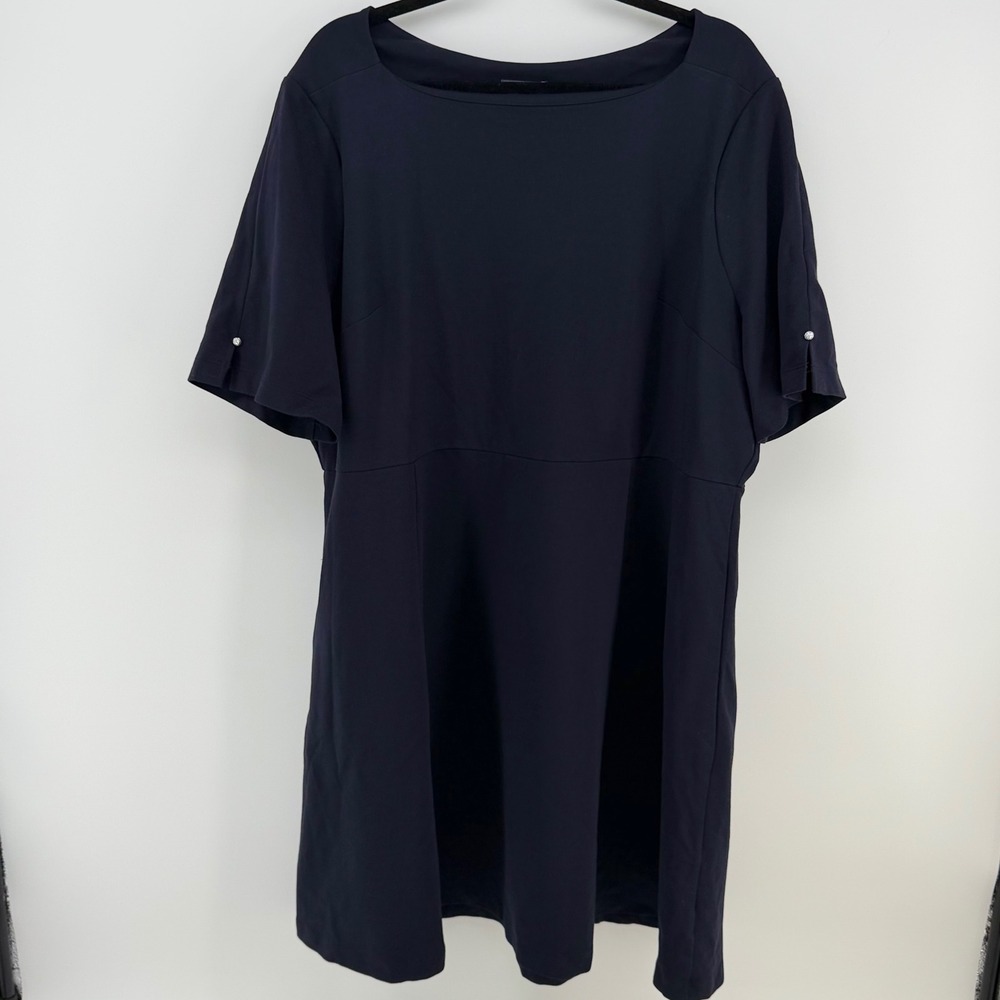 NWT The Limited Navy Shift Dress 20W Plus Size Career Office Pockets Stretch